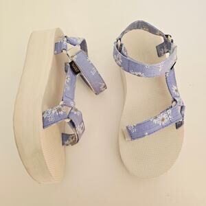 Teva Flatform Universal Gloriosa Floral Purple Blue Size 9